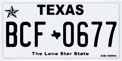 TX license plate BCF0677