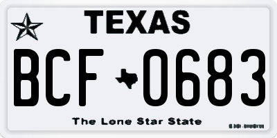 TX license plate BCF0683
