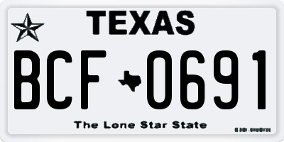 TX license plate BCF0691