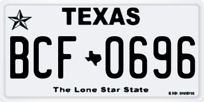 TX license plate BCF0696