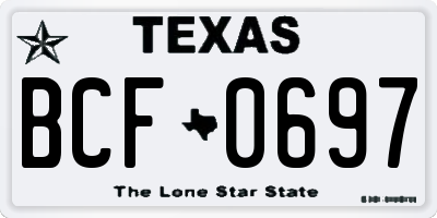 TX license plate BCF0697