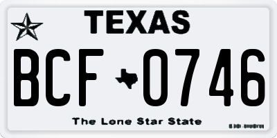 TX license plate BCF0746