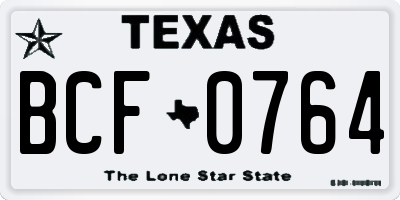 TX license plate BCF0764