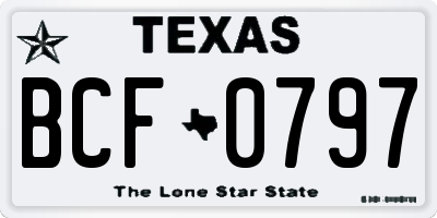 TX license plate BCF0797