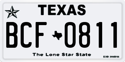 TX license plate BCF0811