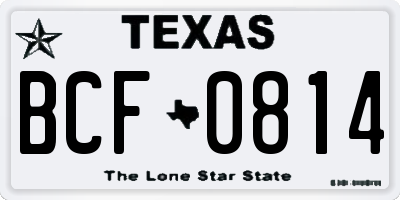 TX license plate BCF0814