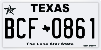 TX license plate BCF0861