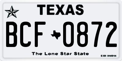 TX license plate BCF0872