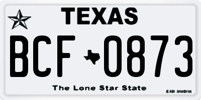 TX license plate BCF0873