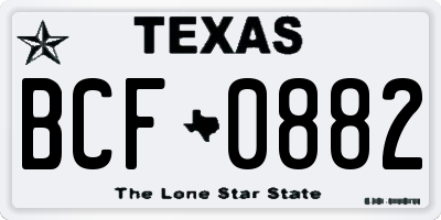 TX license plate BCF0882