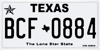 TX license plate BCF0884