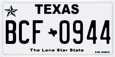 TX license plate BCF0944