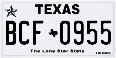 TX license plate BCF0955