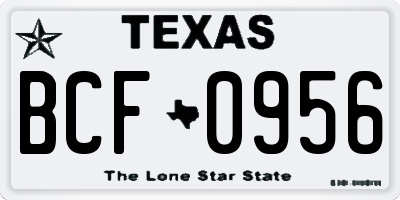 TX license plate BCF0956
