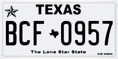 TX license plate BCF0957
