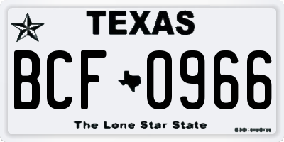 TX license plate BCF0966