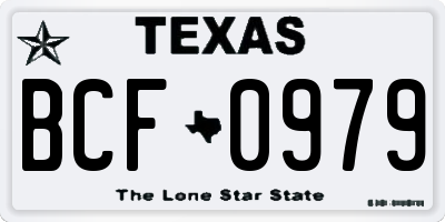 TX license plate BCF0979