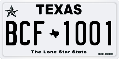TX license plate BCF1001