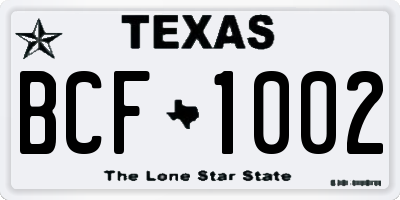 TX license plate BCF1002