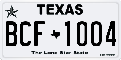 TX license plate BCF1004