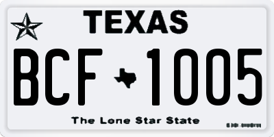 TX license plate BCF1005