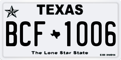 TX license plate BCF1006