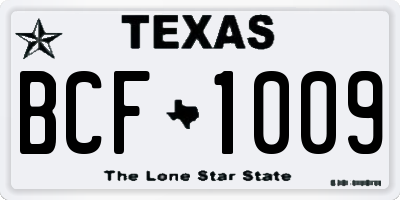 TX license plate BCF1009