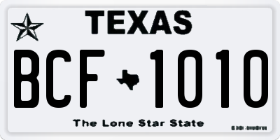 TX license plate BCF1010