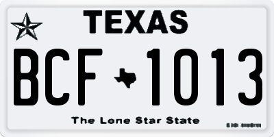TX license plate BCF1013