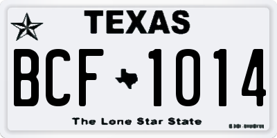 TX license plate BCF1014