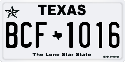 TX license plate BCF1016