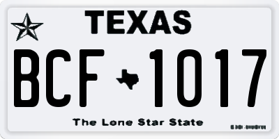 TX license plate BCF1017