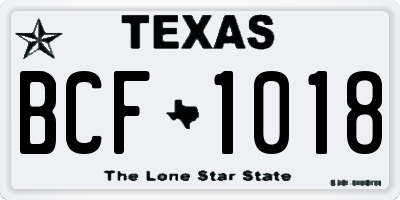 TX license plate BCF1018