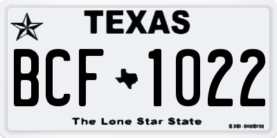 TX license plate BCF1022