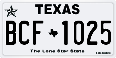 TX license plate BCF1025