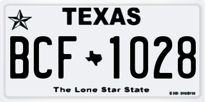 TX license plate BCF1028