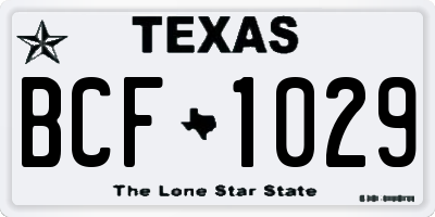 TX license plate BCF1029