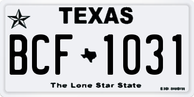 TX license plate BCF1031
