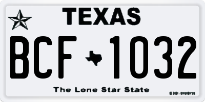 TX license plate BCF1032