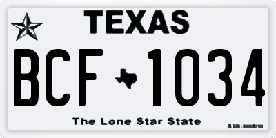 TX license plate BCF1034