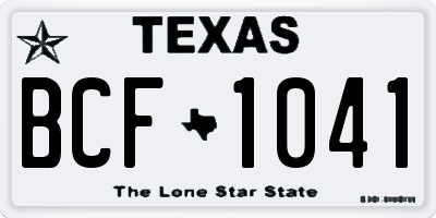 TX license plate BCF1041