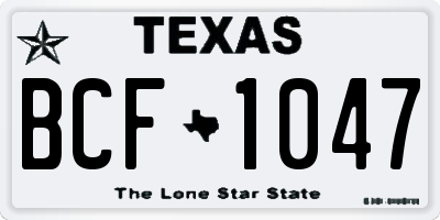 TX license plate BCF1047