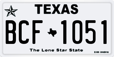TX license plate BCF1051