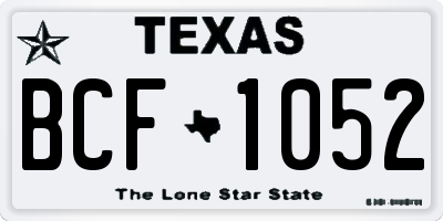 TX license plate BCF1052