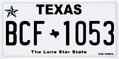 TX license plate BCF1053