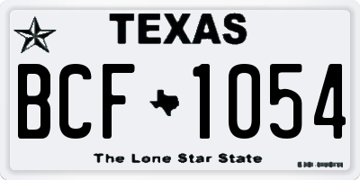 TX license plate BCF1054