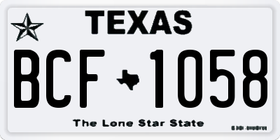 TX license plate BCF1058