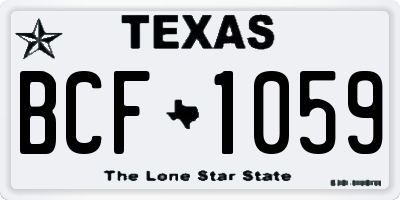 TX license plate BCF1059