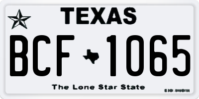 TX license plate BCF1065