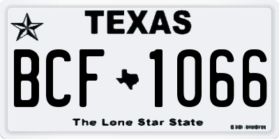 TX license plate BCF1066